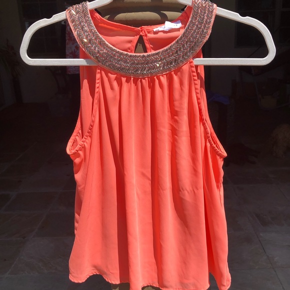 SOCIALITE TANK BLOUSE PINK WOMENS M - Picture 1 of 6